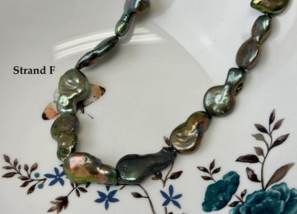 14-15x20mm Olive Green Color TearDrop Coin Freshwater Pearl Beads #P3708
