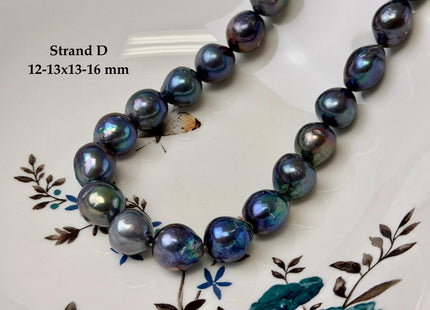 One-Of-A-Kind 12-14x13-17 mm AA Rare Rainbow Peacock Freshwater Edison Baroque Pearls High Luster Teardrop Edison Pearl Beads #P3681