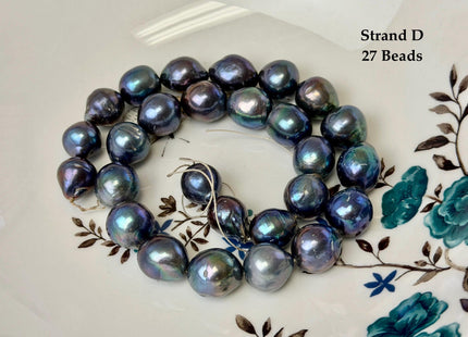 One-Of-A-Kind 12-14x13-17 mm AA Rare Rainbow Peacock Freshwater Edison Baroque Pearls High Luster Teardrop Edison Pearl Beads #P3681