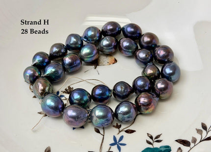 One-Of-A-Kind 12-14x13-17 mm AA Rare Rainbow Peacock Freshwater Edison Baroque Pearls High Luster Teardrop Edison Pearl Beads #P3681
