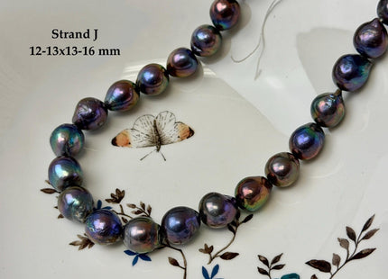 One-Of-A-Kind 12-14x13-17 mm AA Rare Rainbow Peacock Freshwater Edison Baroque Pearls High Luster Teardrop Edison Pearl Beads #P3681