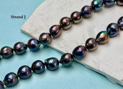 One-Of-A-Kind 12-14x13-17 mm AA Rare Rainbow Peacock Freshwater Edison Baroque Pearls High Luster Teardrop Edison Pearl Beads #P3681