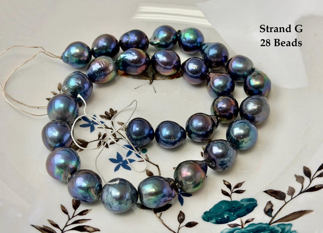 One-Of-A-Kind 12-14x13-17 mm AA Rare Rainbow Peacock Freshwater Edison Baroque Pearls High Luster Teardrop Edison Pearl Beads #P3681