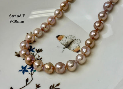 One-Of-A-Kind 9-10x10-18 mm AAA Very Rare Natural Mauve Peach Pink Freshwater Edison Baroque Pearls High Luster Edison Pearl Beads #P3583