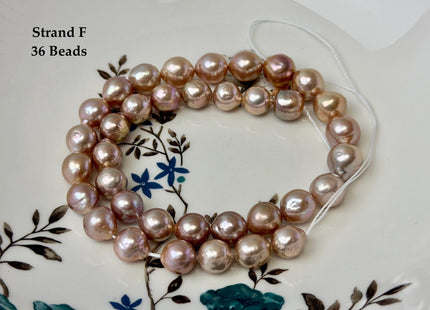 One-Of-A-Kind 9-10x10-18 mm AAA Very Rare Natural Mauve Peach Pink Freshwater Edison Baroque Pearls High Luster Edison Pearl Beads #P3583