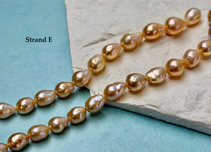 One-Of-A-Kind 9-10x10-18 mm AAA Very Rare Natural Mauve Peach Pink Freshwater Edison Baroque Pearls High Luster Edison Pearl Beads #P3583