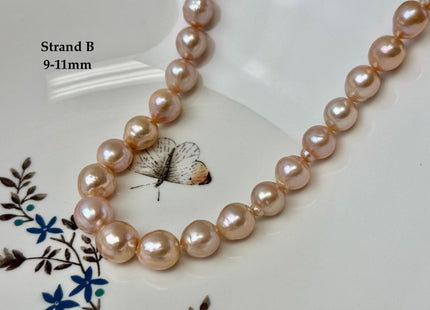 One-Of-A-Kind 9-10x10-18 mm AAA Very Rare Natural Mauve Peach Pink Freshwater Edison Baroque Pearls High Luster Edison Pearl Beads #P3583