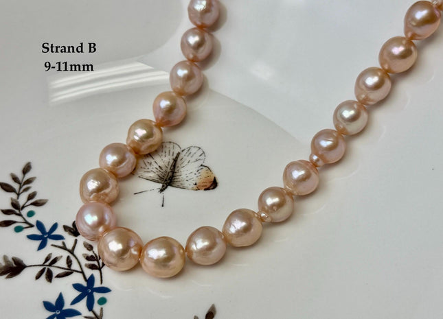 One-Of-A-Kind 9-10x10-18 mm AAA Very Rare Natural Mauve Peach Pink Freshwater Edison Baroque Pearls High Luster Edison Pearl Beads #P3583