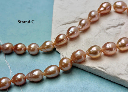 One-Of-A-Kind 9-10x10-18 mm AAA Very Rare Natural Mauve Peach Pink Freshwater Edison Baroque Pearls High Luster Edison Pearl Beads #P3583