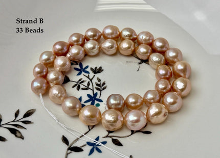 One-Of-A-Kind 9-10x10-18 mm AAA Very Rare Natural Mauve Peach Pink Freshwater Edison Baroque Pearls High Luster Edison Pearl Beads #P3583