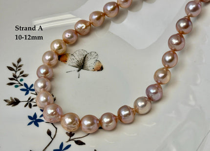 One-Of-A-Kind 9-10x10-18 mm AAA Very Rare Natural Mauve Peach Pink Freshwater Edison Baroque Pearls High Luster Edison Pearl Beads #P3583