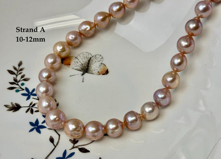 One-Of-A-Kind 9-10x10-18 mm AAA Very Rare Natural Mauve Peach Pink Freshwater Edison Baroque Pearls High Luster Edison Pearl Beads #P3583