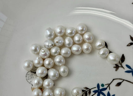 One Piece AAA 7-8x8-10 mm High Quality Luster Undrilled/Full Drilled Baroque Freshwater Pearl Genuine Natural White Edison Pearls #P3585