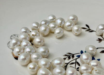 One Piece AAA 7-8x8-10 mm High Quality Luster Undrilled/Full Drilled Baroque Freshwater Pearl Genuine Natural White Edison Pearls #P3585