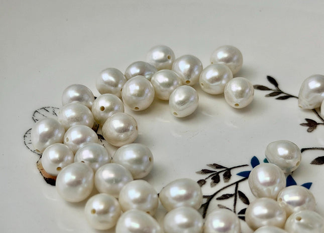 One Piece AAA 7-8x8-10 mm High Quality Luster Undrilled/Full Drilled Baroque Freshwater Pearl Genuine Natural White Edison Pearls #P3585