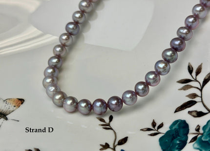 7-7.5 mm AA Natural Mauve Pink Off Round Freshwater Pearls High Luster Pearls 59 Beads #P3586