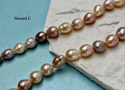 One-Of-A-Kind 9-11x10-16 mm AAA Very Rare Natural Mauve Peach Pink Freshwater Edison Baroque Pearls High Luster Edison Pearl Beads #P3588