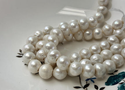 11-13 mm Half Strand Large Hole Natural White Baroque Pearl 2mm Hole Natural Baorque Pearl Rare Cultured Edison Pearl #256