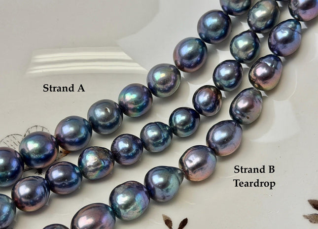 9-11 mm AA Rare Rainbow Peacock Freshwater Edison Baroque Pearls High Luster Teardrop Edison Pearl Beads #P3690