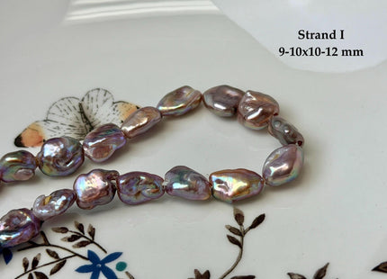 One-Of-A-Kind 8-10x9-16 mm AAA Half Strand Rare Natural Dark Mauve Pink Keshi High Luster Nugget Large Hole 1.5mm Freshwater Pearls #P3691