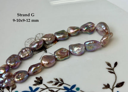 One-Of-A-Kind 8-10x9-16 mm AAA Half Strand Rare Natural Dark Mauve Pink Keshi High Luster Nugget Large Hole 1.5mm Freshwater Pearls #P3691