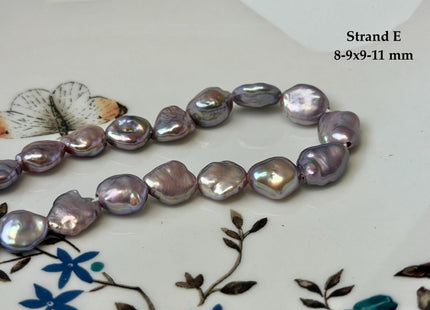 One-Of-A-Kind 8-10x9-16 mm AAA Half Strand Rare Natural Dark Mauve Pink Keshi High Luster Nugget Large Hole 1.5mm Freshwater Pearls #P3691