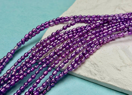 3x4-5 mm Blue Pink Purple Gray Color Small Baby Keshi Baroque Freshwater Pearls Tiny Keshi Pearl Beads 15 Inch Strand #P3692