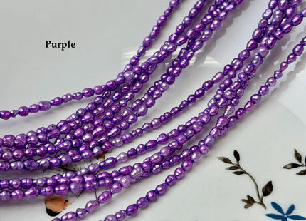 3x4-5 mm Blue Pink Purple Gray Color Small Baby Keshi Baroque Freshwater Pearls Tiny Keshi Pearl Beads 15 Inch Strand #P3692