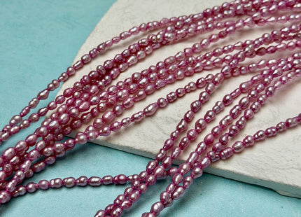 3x4-5 mm Blue Pink Purple Gray Color Small Baby Keshi Baroque Freshwater Pearls Tiny Keshi Pearl Beads 15 Inch Strand #P3692