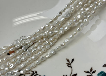 4.5-5x5-6 mm AA Natural White Keshi Rice Nugget Freshwater Pearl Genuine High Luster Keshi Pearl #P3598