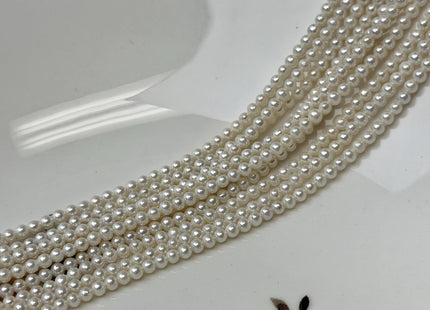 3 mm AAA Extra Shiny Natural White/Gray Round Freshwater Pearls Genuine Natural High Luster White Small Seed Bridal Pearls #P3599