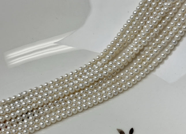 3 mm AAA Extra Shiny Natural White/Gray Round Freshwater Pearls Genuine Natural High Luster White Small Seed Bridal Pearls #P3599