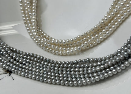 3 mm AAA Extra Shiny Natural White/Gray Round Freshwater Pearls Genuine Natural High Luster White Small Seed Bridal Pearls #P3599
