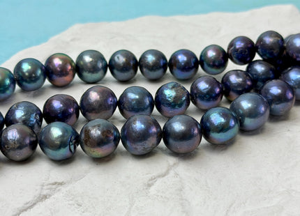 11-12 mm AA Rare Peacock Round Edison Baroque Pearls Genuine Blue Rainbow Peacock Color High Luster Edison Pearl Beads 35 Beads #P3600