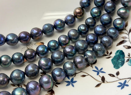 11-12 mm AA Rare Peacock Round Edison Baroque Pearls Genuine Blue Rainbow Peacock Color High Luster Edison Pearl Beads 35 Beads #P3600