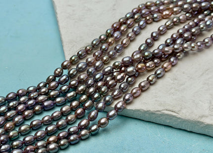 4x5-6 mm AA Natural Mauve Pink Rice/Oval Freshwater Pearl Beads Genuine High Luster Mauve Pink Pearl #P3618
