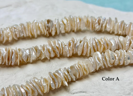 12-14 mm AAA Very Rare Natural White Keshi Freshwater Pearl Beads Center Drilled Cornflakes Shape Keshi Chips Pearls #P2448