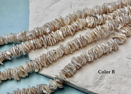 12-14 mm AAA Very Rare Natural White Keshi Freshwater Pearl Beads Center Drilled Cornflakes Shape Keshi Chips Pearls #P2448