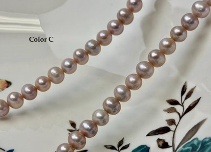 7-7.5 mm AA Natural Mauve Pink Off Round Freshwater Pearls High Luster Pearls 58 Beads #P3601