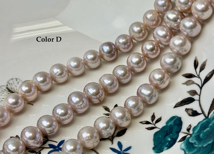 10-10.5 mm AA Half Strand Extra Shiny Natural Mauve Pink Off Round Freshwater Pearl Beads Large Hole Size 2.2 mm 20 Beads #P3603