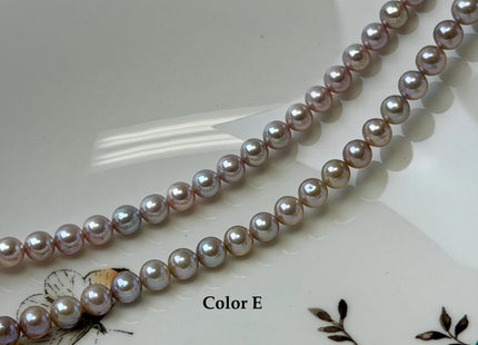 6 mm 7 mm AAAA Extra Shiny Natural Mauve Pink Perfect Round Freshwater Pearl Genuine High Luster Pink Edison Pearls 66 Beads #P3622