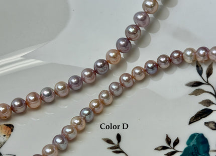 6 mm 7 mm AAAA Extra Shiny Natural Mauve Pink Perfect Round Freshwater Pearl Genuine High Luster Pink Edison Pearls 66 Beads #P3622