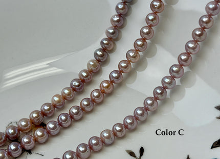 6 mm 7 mm AAAA Extra Shiny Natural Mauve Pink Perfect Round Freshwater Pearl Genuine High Luster Pink Edison Pearls 66 Beads #P3622