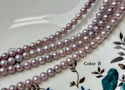 6 mm 7 mm AAAA Extra Shiny Natural Mauve Pink Perfect Round Freshwater Pearl Genuine High Luster Pink Edison Pearls 66 Beads #P3622