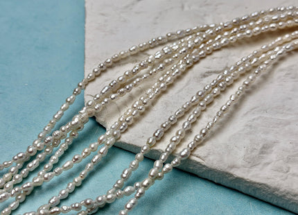 3x4-5 mm Natural White Small Baby Keshi Baroque Freshwater Pearls Tiny Keshi Pearl Beads 15 Inch Strand #P3604