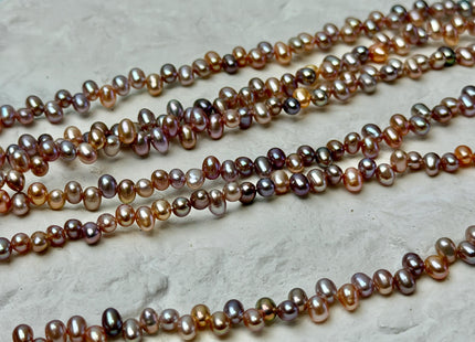 3.5-4x5mm AAA Natural Mauve Pink Top Drilled Rice Freshwater Pearls High Luster Small Dancing Pearls 115 Beads #P3606
