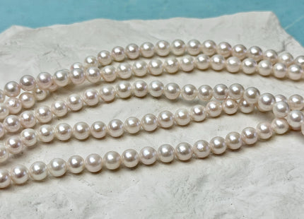 5-6 AA Natural White Round Saltwater Pearls Genuine Natural High Luster White Bridal Pearls #P3609