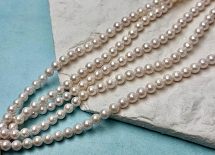 5-6 AA Natural White Round Saltwater Pearls Genuine Natural High Luster White Bridal Pearls #P3609