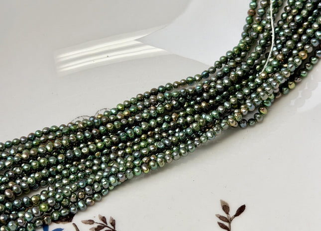 2-2.5 mm AA Olive Green Color Small Potato Freshwater Pearl Beads Genuine High Luster Seed Pearl #P3610