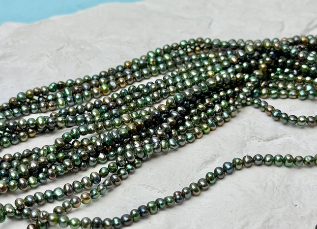 2-2.5 mm AA Olive Green Color Small Potato Freshwater Pearl Beads Genuine High Luster Seed Pearl #P3610